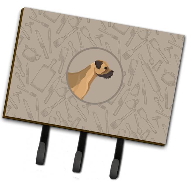 """""Caroline's Treasures Border Terrier In the Kitchen Leash or Key Holder hooks  Multicolor"""""