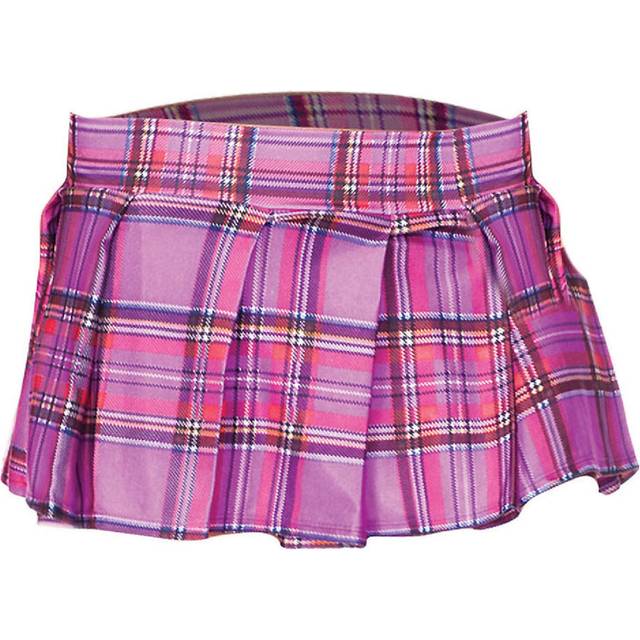 MUSIC LEGS Women's Plaid Pleated Skirt, Light Purple, Small/Medium