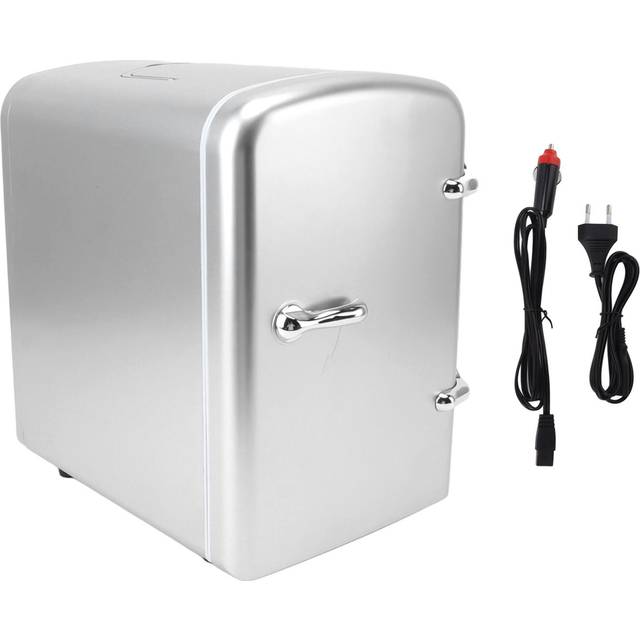 Mini Fridge 36W 4L 6cans Capacity Portable Travel Car Refrigerator Cooler and Warmer Low Noise with silver