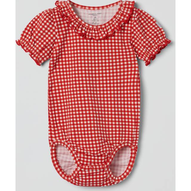 Polarn O. Pyret Baby Gingham Bodysuit, Red