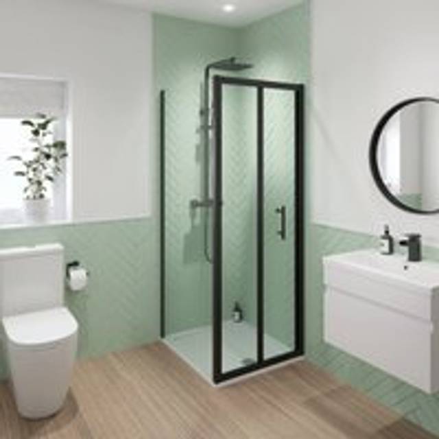 Luxura Bifold Shower Enclosure 800 x 900mm - 6mm Black