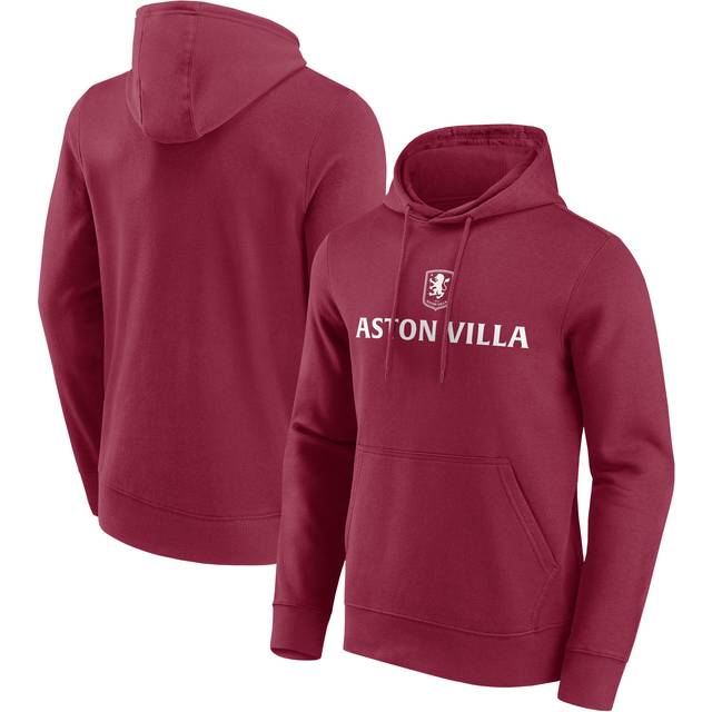 Aston Villa Essentials Wordmark Graphic Overhead Hoodie - Claret - Mens