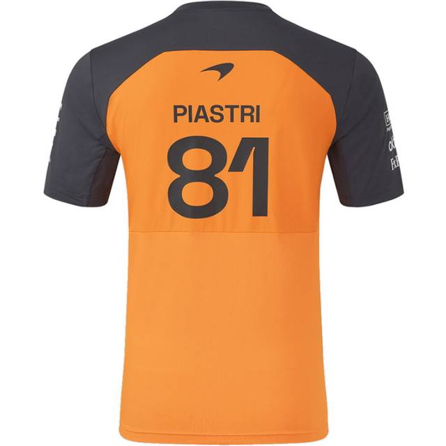 2025 McLaren F1 Team Set Up T-Shirt Oscar Piastri (Autumn Glory) Men's Orange Polyester Made By: Castore