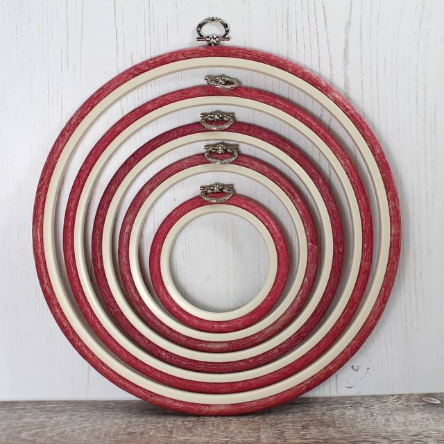 Nurge Embroidery Flexi Hoop Round Cross Stitch Display White in 3 Sizes
