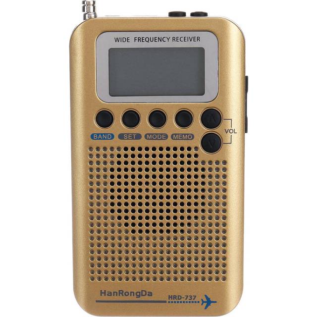 Full Bands Portable Digital AIR FM AM CB SW VHF Radio LCD Stereo Mini Receiver Speaker GLOD