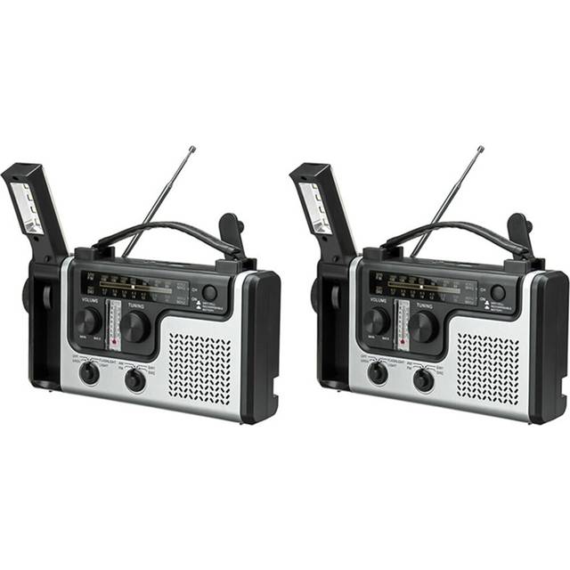 2X Multifunctional Solar Radio Portable FM / AM Radio Built-in Speaker Support LED Emergency Flashlight Table Lamp