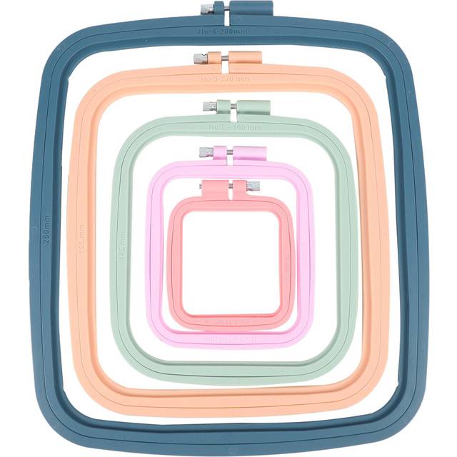 5 Pcs Embroidery Hoop Rectangle Embroidery Frame Cross Stitch Hoop Sewing Tool for Art Craft Handy Sewing,with Needles