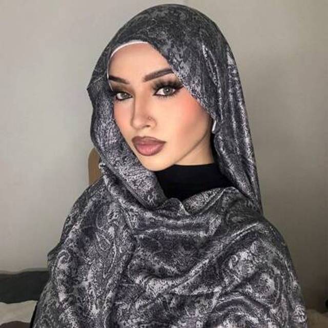 SHEIN 1PC Women Abaya Accessories Fashion Printed Jacquard Hijab Pashmina Shaw Scarf Veil With Printed Pattern, Suitable For , Suitable For Daily Use