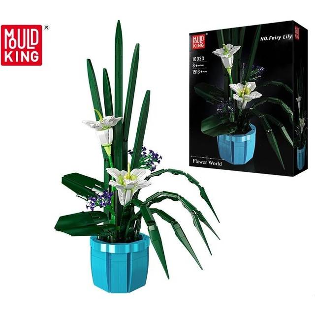MOULD KING Flower Building Set Lily Artificial Flower Bundle Building Set Toy Flower Model Lady Birthday Gift (Fairy Lily)
