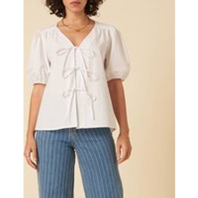 Nobody's Child Bingley Cotton-Poplin Blouse - UK 14 - White