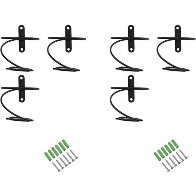 6 Pack Metal Wine Rack Wall Mounted Wine Bottle Holder - Wall Decor Art - Included Mounting Screws and Anchors