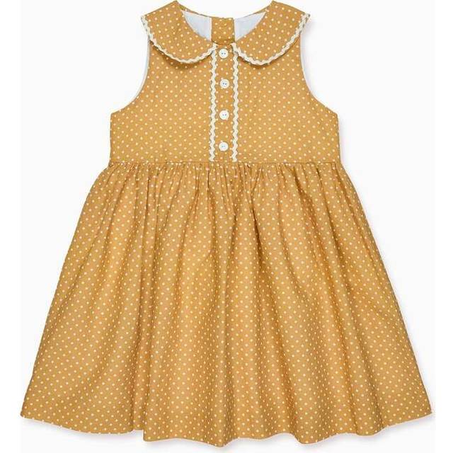 Mustard Polka Dot Amiee Girl Dress - 2Y