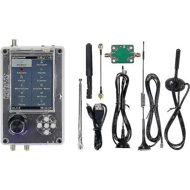 1mhz-6ghz Sdr Radio Receiver Assemble For Hackrf One + Portapack H2 With 3.2inch Tft Screen Antennas