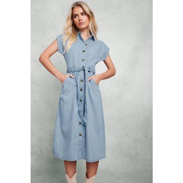 M&Co Petite Light Blue Denim Shirt Dress 18 M&Co Petites