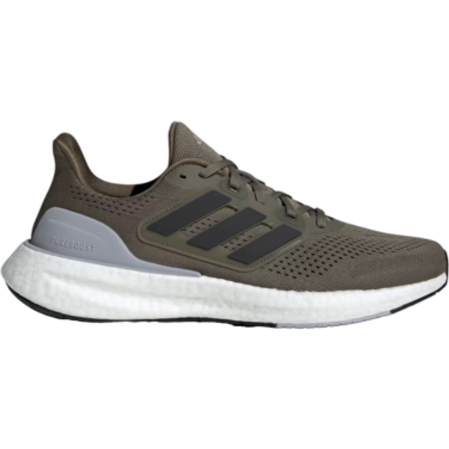 adidas För Män Pureboost 23 Shoes, Olive Strata/Core Black/Halo Silver, 39 1/3 EU