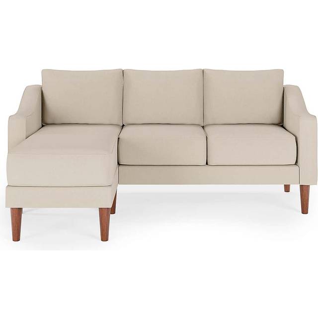 Hugo Flatweave 3 Seater Corner Chaise Sofa - Natural