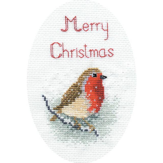 Bothy threads greating card counted cross stitch kit "snow robin ", 9x13.3cm, dw