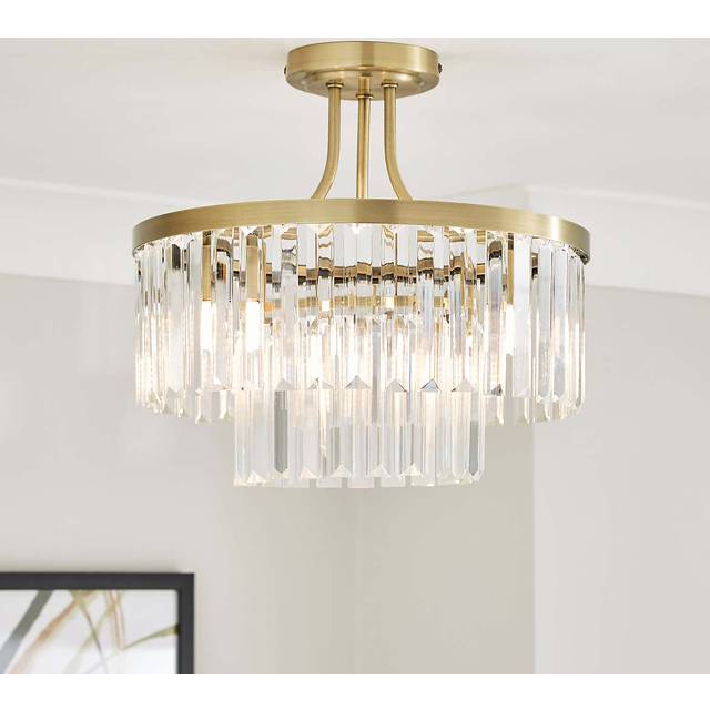 Audra 3 Light Semi Flush Ceiling Light - Gold