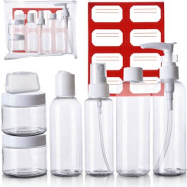 Travel packaging set for cosmetics in a practical toiletry case