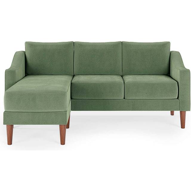 Hugo Velvet 3 Seater Corner Chaise Sofa - Sage