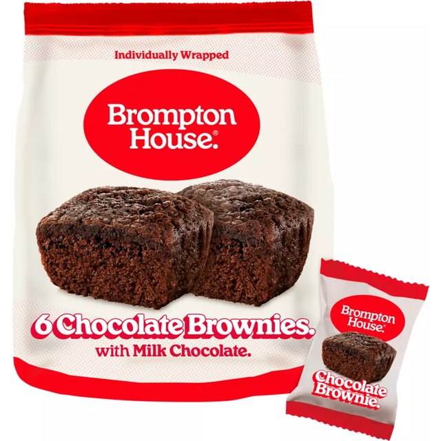 Brompton House Chocolate Brownies with Milk Chocolate 6 x 25g (150g)