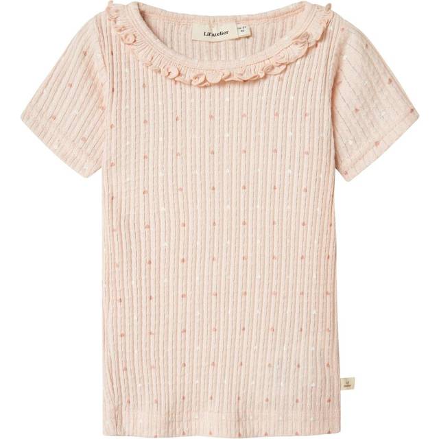 Lil' Atelier Nmfhulla HUA SS Slim TOP LIL Stl. 104 fepojkar - Toppar Från Magasin - Peach Blush (104)