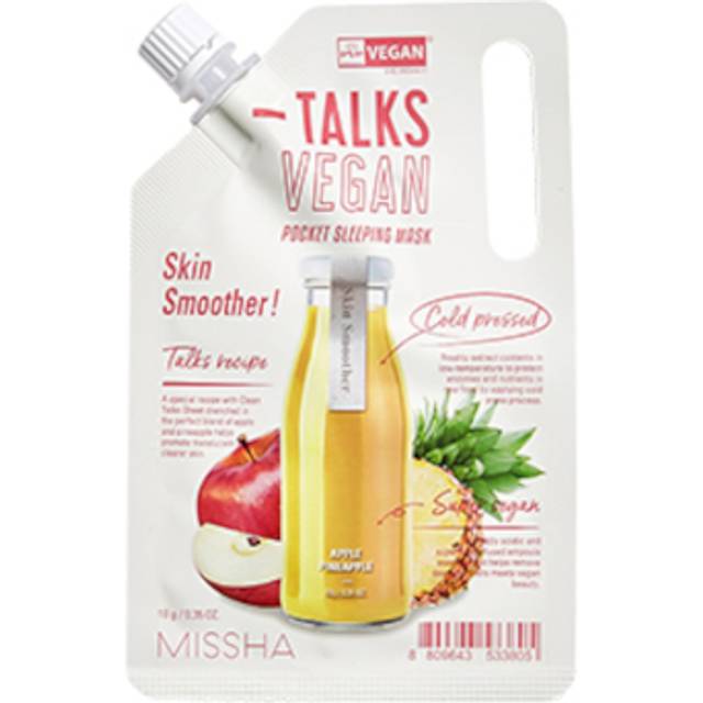 MISSHA - Talks Vegan Squeeze Pocket Sleeping Mask - Skin Smoother - 10g