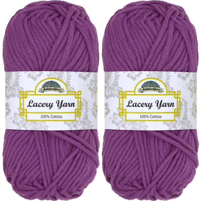 JubileeYarn Lacery Yarn - Chunky Cotton - 100g/Skein - Lilac Spray - 2 Skeins