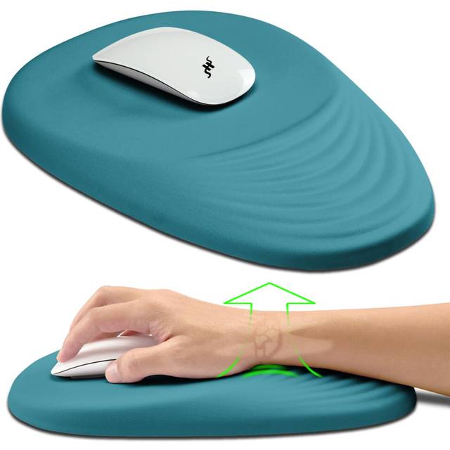 Hokafenle Ergonomic Mouse Pad Wrist Support  Terraced Slope Carpal Tunnel Wrist Pad for Mouse with Unibody Memory Foam  Wrist Rest Pain Relief Mousepa