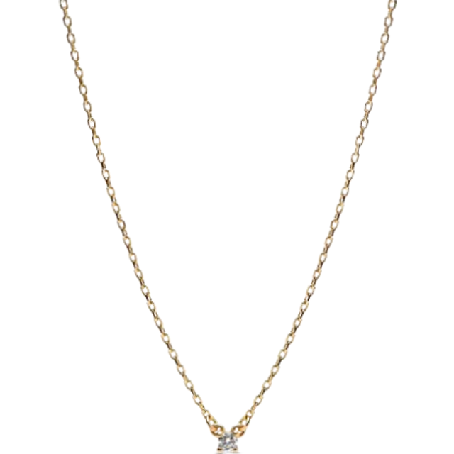Pandora Era Lab-Grown Diamond Pendant Necklace - 14k gold / Lab-grown diamond - Sz. 45 cm - Clear