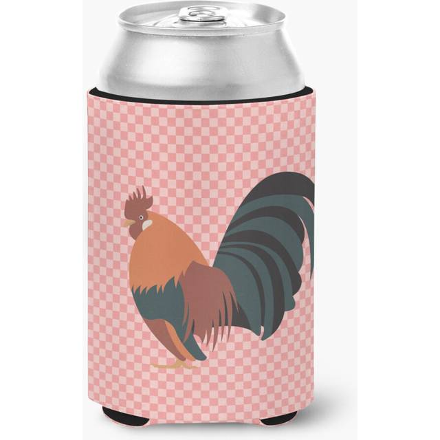 """""Caroline's Treasures Dutch Bantam Chicken Pink Check Decorative Can Hugger  Multicolor"""""