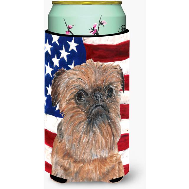 Brussels Griffon USA American Flag Tall Boy Beverage Insulator Beverage Insulator Hugger