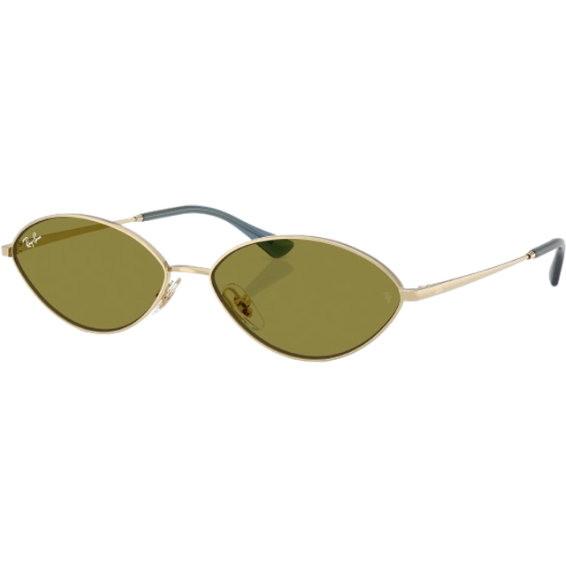 Ray - Ban Unisex RB3757 KAI 9213/2 Sunglasses Metal Gold Green Round Normal