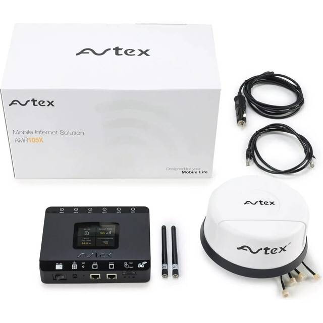 Avtex amr105x mobile 5g wifi 6 internet router system motorhome caravan in white