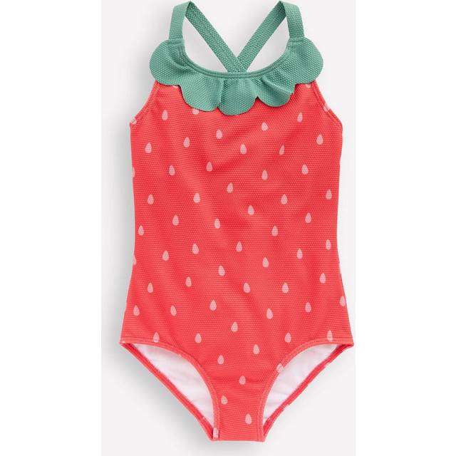 Mini Boden Kids' Fun Cross-Back Swimsuit, Strawberry