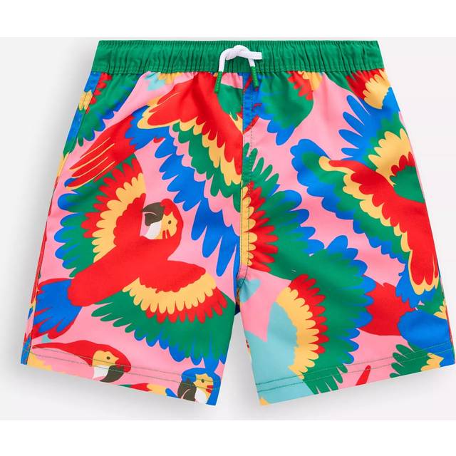Mini Boden Kids' Swim Shorts, Multi/Rainbow Parrot