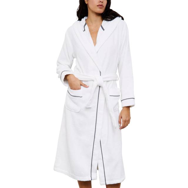 Femilet Cosy Soft Feel Cotton Towelling Dressing Gown, White
