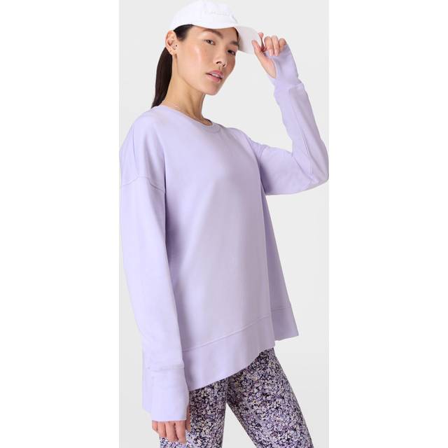 Sweaty Betty Womens Training After Class Longline Sweatshirt - Purple, Purple, Size 2Xl, Women - 2XL