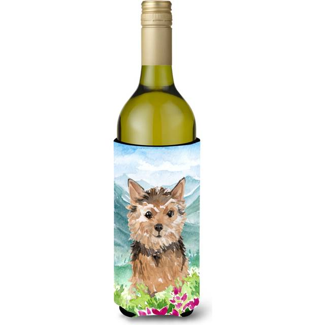 Caroline's Treasures CK1971LITERK Mountian Flowers Norwich Terrier Wine Bottle Hugger cold-beverage-koozies  750 ml  Multicolor