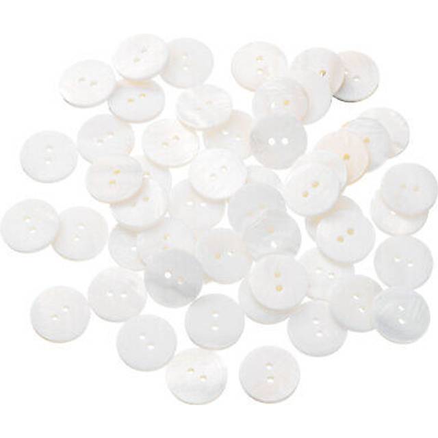 50pcs Natural Shell Buttons, Mother Of Pearl Button 18mm Sewing Buttons,white