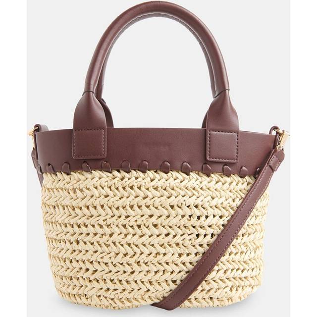 Whistles May Collar Straw Crossbody Bag, Neutral
