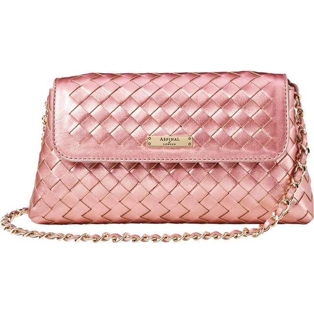 Aspinal of London Sunrise Sunset Leather Slot Weave Clutch Bag
