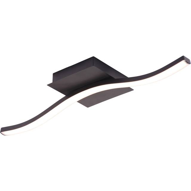 Contemporary Designer Single Wavy Strip LED Ceiling Light Fitting In Matte Grey By - Matte Black