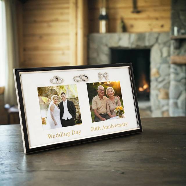 Black Metal Picture Frame with Mat
