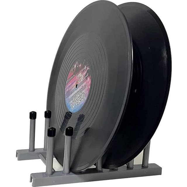 "Vinyl Record Display Stand Drying Rack, Vinyl Record Storage 6-Album Display Holder Fits 12"" or 7"" 10"" Record Album Lp's, With soft silicone top"