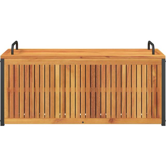 Outdoor Cushion Box 110X45x42/53 Cm Solid Wood Acacia And Steel - Brown (53cm H X 110cm W X 45cm D)