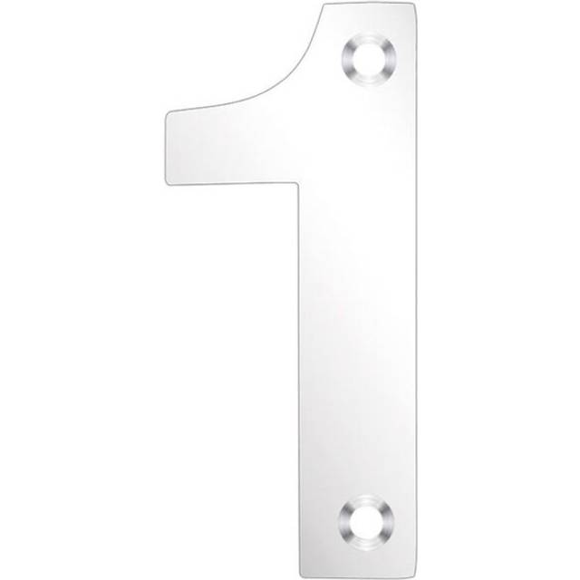 7.5Cm H Stainless Steel Surface Mount House Number - Polished Stainless (7.5cm H)