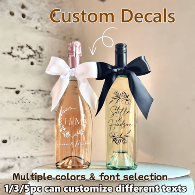 SHEIN Personalized Engagement Wine Labels, Engagement Gift Label, Customized Labels, Wedding Monogram Design, Wine Bottle Decals, Champagne Labels,Customize