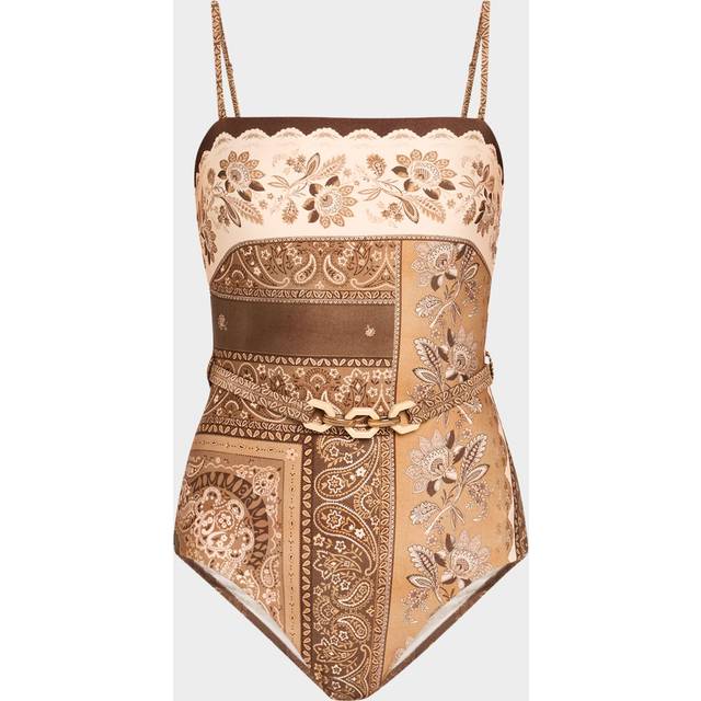 Lucky Bandeau One-Piece Swimsuit - CHOCOLATE BANDANA - 3