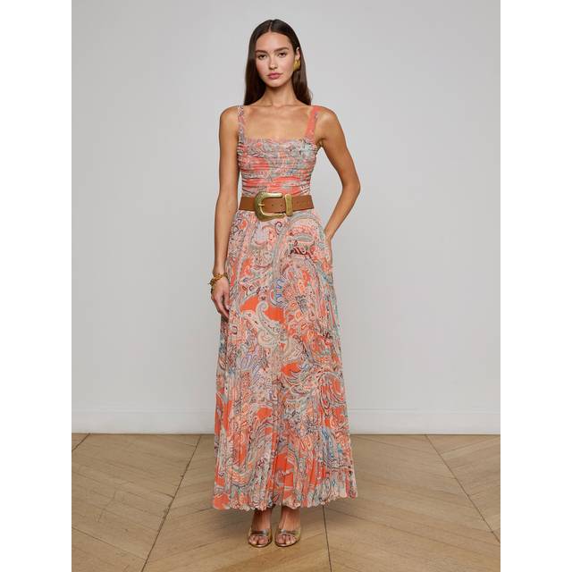 Torin Pleated Maxi Skirt - ORGLT BLU TRDTNL PSLY - 16